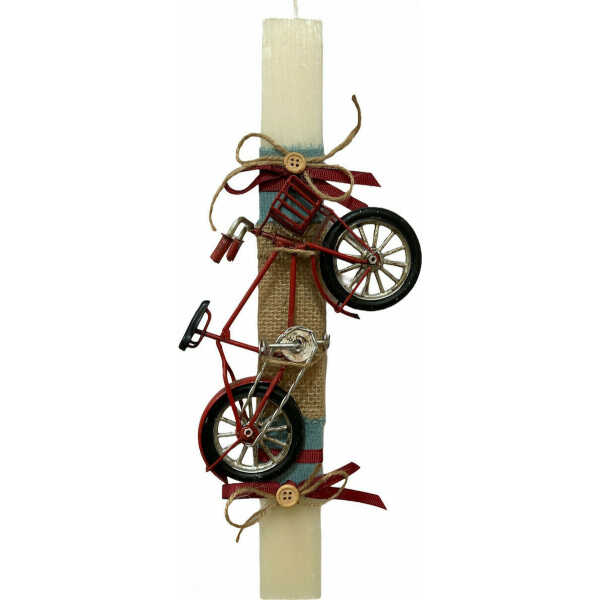 Χειροποίητη λαμπάδα 2022 για αγόρι/ έφηβο/ άνδρα με μινιατούρα μεταλλικό ποδήλατο σε αρωματικό κερί. Αποστέλλεται σε συσκευασία δώρου.